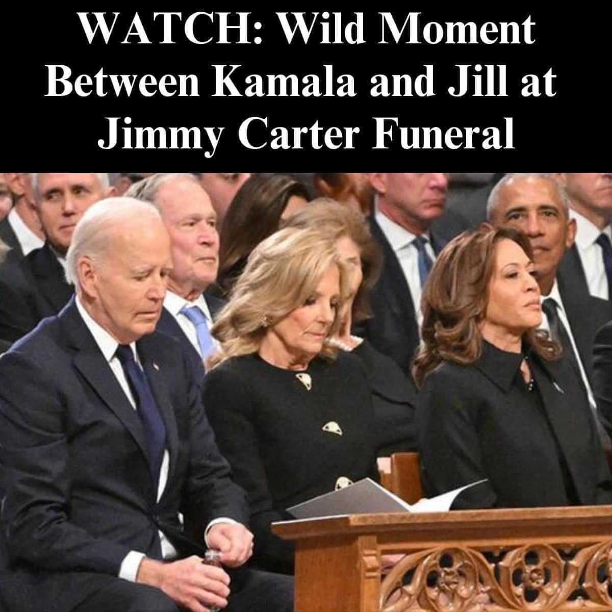 “Reported Tension Between Jill Biden and Kamala Harris at Carter Funeral”