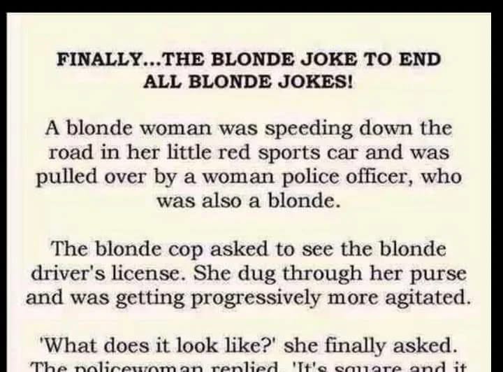 THE BLONDE JOKE TO END ALL BLONDE JOKES!